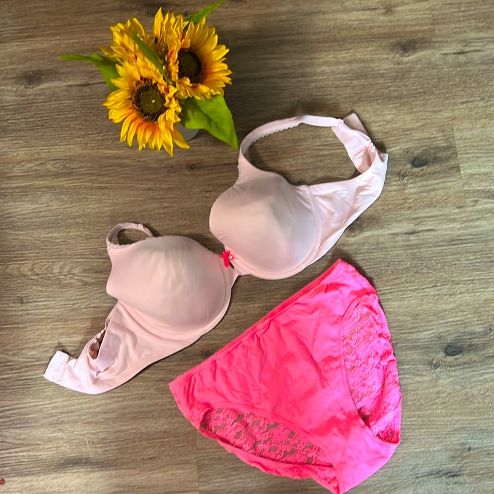 Body by Victoria lined perfect coverage & high leg brief set